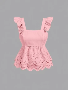 SHEIN MOD 女款素色百褶休閒日常穿著襯衫 - 粉色 - 查看 2