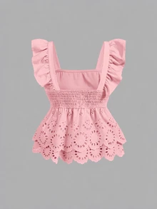 SHEIN MOD 女款素色百褶休閒日常穿著襯衫 - 粉色 - 查看 7