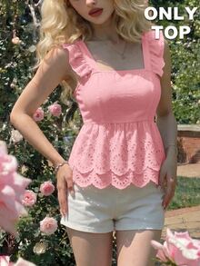 SHEIN MOD 女款素色百褶休閒日常穿著襯衫 - 粉色 - 查看 1