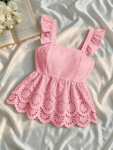 SHEIN MOD 女款素色百褶休閒日常穿著襯衫 - 粉色 - 查看 3