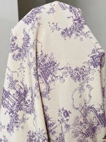 SHEIN Maternity Nursing Floral Print Fashion Dress - Purple - View 7