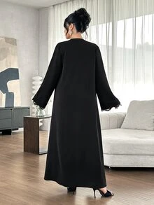 Al Najma Cardigan Wanita Model Terbuka Depan, Elegan, Serbaguna, Modis untuk Musim Semi, Gugur, dan Musim Dingin. - Hitam - View 3