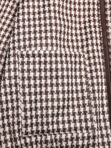 SHEIN 青少年女孩格紋立領寬鬆休閒夾克外套，保暖內裡，秋季/冬季學院風返校夾克 - 棕色 - 查看 8