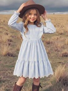 SHEIN Kids Tween Girl Tween Girls Dresses Spring And Summer Korean Edition Fashion Short Sleeved Forest Style Western Style Top Paired Simple To Comfort - Multicolor - View 2