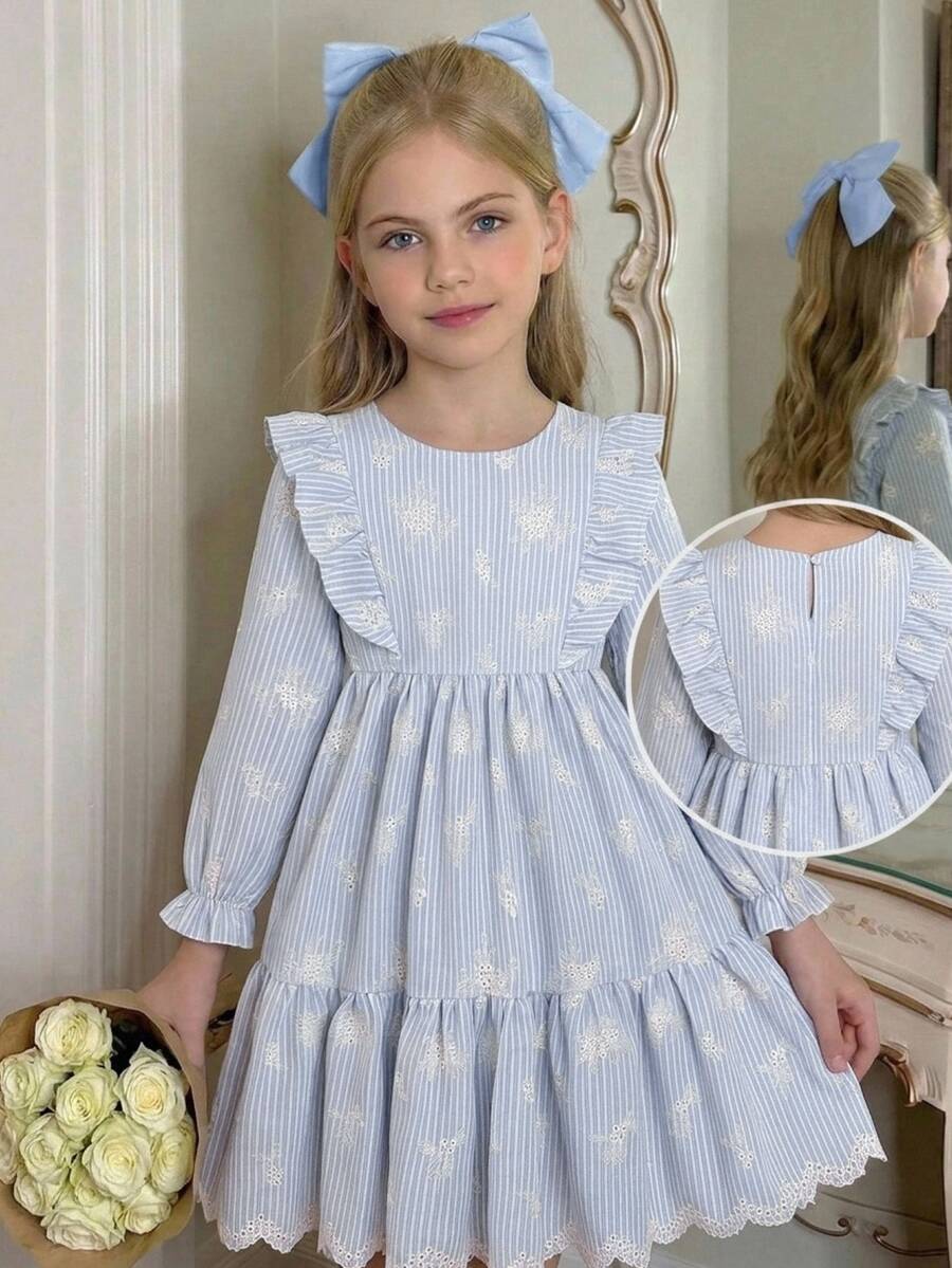 SHEIN Kids Tween Girl Tween Girls Dresses Spring And Summer Korean Edition Fashion Short Sleeved Forest Style Western Style Top Paired Simple To Comfort - Multicolor - View 1