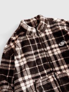 ROMWE MEN Men's Casual Plaid Overcoat, Autumn/Winter - Multicolor - View 3