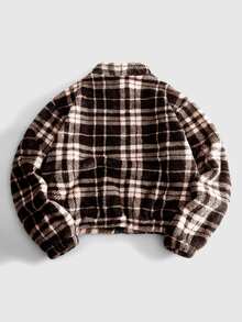 ROMWE MEN Men's Casual Plaid Overcoat, Autumn/Winter - Multicolor - View 2
