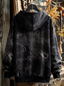 SHEIN Women's Black Long-Sleeve Hooded Sweatshirta New Arrival For The Halloween And Autumn/Winter Season. - Multicolor - View 2