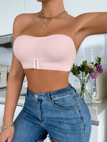 SomedayCozy Women Front Closure Push-Up Padded Bra, Pink - Pink - View 6