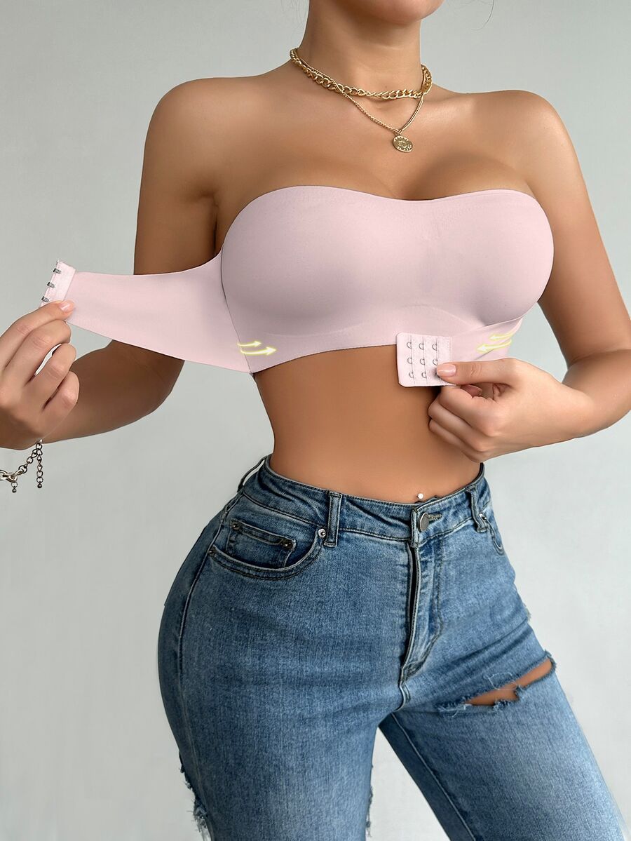 SomedayCozy Women Front Closure Push-Up Padded Bra, Pink - Pink - View 1
