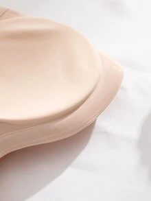 SHEIN Sujetador sin tirantes acolchado con cierre delantero de unicolor para mujer - Albaricoque - Ver 6
