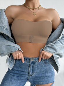 SomedayCozy Mocha Brown Backless Tube Top Bra With Comfortable Fabric For Everyday Wear - Mocha Brown - View 8