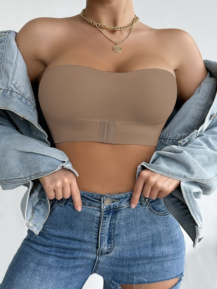 SomedayCozy Mocha Brown Backless Tube Top Bra With Comfortable Fabric For Everyday Wear - Mocha Brown - View 8