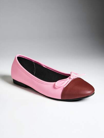 Denimoi Women's Ballet Flats, Bow Detail Round Toe Slip-On Flat Shoes, Casual Everyday Comfort Flats