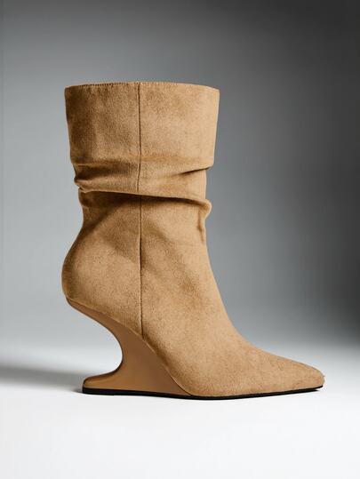 Denimoi Botines de tobillo holgados con tacón de cuña estructural de moda para mujer