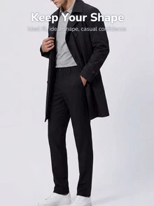 TekDrob Wind Resistant And Water Repellent Mid-Length Trench Coat - Black - View 5