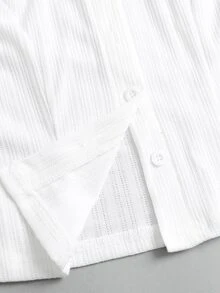 Sweetra Jaket Crop dengan Kancing Depan Polos - Putih - View 5