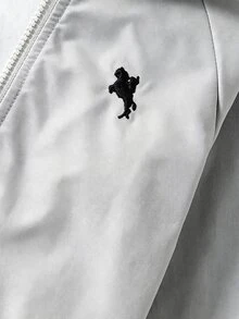 SHEIN Genkimix Kids 1件小男孩休閒簡約街頭連帽長袖夾克，時尚設計，適合秋季穿著，4-7歲男孩日常穿著，運動 - 灰色 - 查看 10