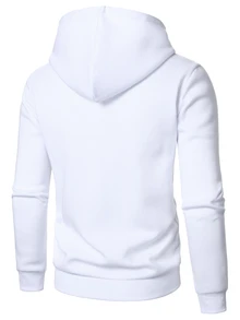 Manfinity Homme Men Casual Horse Pattern Hooded Sweatshirt, Fall, Long Sleeve Top - White - View 2