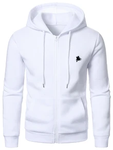 Manfinity Homme Men Casual Horse Pattern Hooded Sweatshirt, Fall, Long Sleeve Top - White - View 5