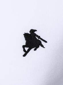 Manfinity Homme Men Casual Horse Pattern Hooded Sweatshirt, Fall, Long Sleeve Top - White - View 3