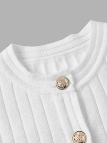 SHEIN MOD Women's Solid Color Casual Elegant Versatile Daily Wear Cardigan Office White Autumn - White - View 7
