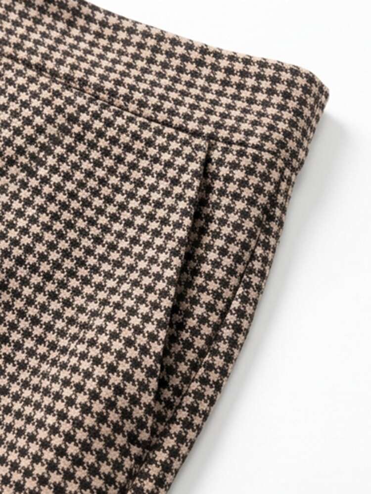 Balvessa Fall Clothes FOR WomenWomen's Casual Houndstooth Shorts, Autumn/Winter - Multicolor - View 4