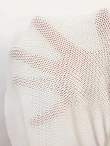 SHEIN Swim 新款跨境純色 1 件式針織優雅度假風女款短款泳衣裙，白色沙灘 - 白色 - 查看 6