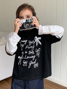 Dazy Kids Tween Girl Fall Clothes Girls Semi-High Neck Thermal Lined Slim Fit Versatile T-Shirt - Navy Blue - View 6