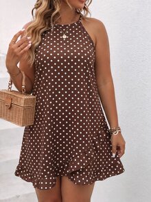 Selamara Women's New Autumn/Winter Polka Dot Print Casual Versatile Plus Size Dress - Multicolor - View 5