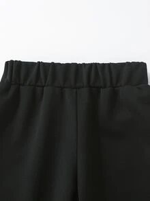 SHEIN 2 件套年轻男孩可爱休闲黄色刺绣运动衫和黑色裤子舒适服装，春季 - 淺藍色 - 查看 6