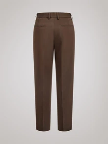 Officeau Men's Old Money Coffee Brown Tapered Suit Pants, For Business Formal/ Evening - Coffee Brown - View 4