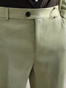 Officeau 男士 2 件組綠色婚禮西裝，西裝外套與長褲，適用於新郎/伴郎/賓客 - 綠色 - 查看 9