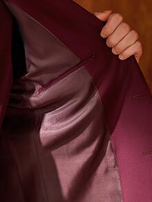 Officeau Setelan Jas Pria 3 Potong Warna Burgundy, Blazer, Rompi, dan Celana, Tuxedo untuk Pernikahan/Acara Malam/Pesta Prom/Pesta - Burgundy - View 10