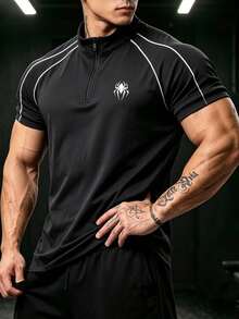 GymBeat Men's Spider Pattern Casual Daily Wear Sports T-Shirt, Gym - Multicolor - View 5