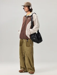 Vaulklash 男士印花运动夹克，适合日常穿着、户外活动、健身、休闲、上学、聚会、音乐节等场合。可作为礼物送给朋友或男友。男士立领拉链夹克，拼接夹克，赛车夹克。 - 朱古力 - 查看 7