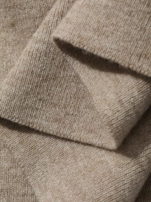 DAZY Autumn/Winter Round Neck Metal Button Black Colorblock Patchwork Elegant Commute Office Knit Cardigan For Women - Khaki - View 9