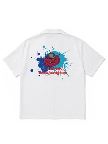 Fuggler | Fanslatte Character Print Women's Blouse Short Sleeve Loose Fit White - White - View 6