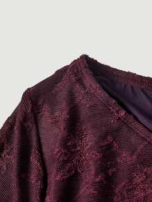 SHEIN MOD Plus Size Women Solid Color One Shoulder Ruffle Sexy Date Dress Fall - Purple - View 4