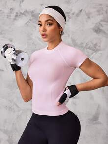 Solea Cove Solea Cove Leisure Solid Raglan Sleeve Sports Tee - Multicolor - View 5