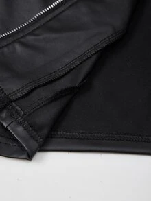 BamGleam Women's Fur Trim Sexy Slim Fit Cropped Jacket Halloween Club Night Out Black Autumn - Multicolor - View 11