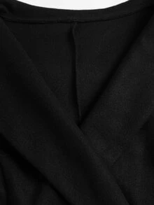 Sweetra Women's Elegant Fashion Versatile Commute High-End Lapel Design With Metal Buckle Black Overcoat Office Dinner Fall - Black - View 7