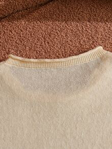 Tween Girl Solid Color Casual Versatile Daily Wear Long Sleeve Sweater Pullover Autumn Winter - Yellow - View 4