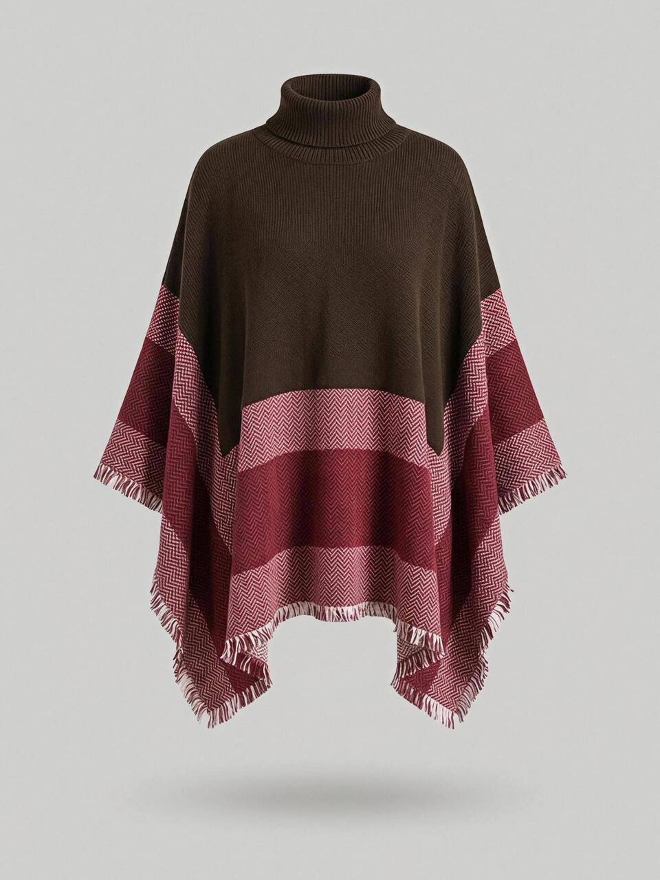 Plus Size Women's Colorblock Casual 80s 90s Everyday Sweater Formal Teacher Club Brown Autumn Winter