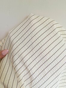 Siren Gaze 秋季女款黃色條紋深V領修身長袖T恤，適合度假、派對、約會、節慶，Y2K風格，優雅休閒正式商務鄉村風 - 彩色 - 查看 8