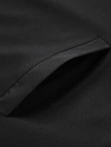 Manfinity Homme Jaket Outdoor Pria Abu-abu Muda Berkerudung Lengan Panjang untuk Olahraga dan Aktivitas Luar Ruangan, Jaket Pakaian Teknologi, Musim Gugur - Hitam - View 5