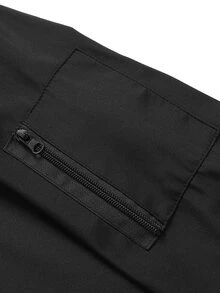 Manfinity Homme Jaket Outdoor Pria Abu-abu Muda Berkerudung Lengan Panjang untuk Olahraga dan Aktivitas Luar Ruangan, Jaket Pakaian Teknologi, Musim Gugur - Hitam - View 4