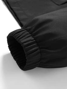 Manfinity Homme Jaket Outdoor Pria Abu-abu Muda Berkerudung Lengan Panjang untuk Olahraga dan Aktivitas Luar Ruangan, Jaket Pakaian Teknologi, Musim Gugur - Hitam - View 6