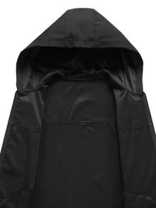 Manfinity Homme Jaket Outdoor Pria Abu-abu Muda Berkerudung Lengan Panjang untuk Olahraga dan Aktivitas Luar Ruangan, Jaket Pakaian Teknologi, Musim Gugur - Hitam - View 7