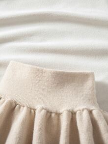 Souflis Souflis Young Girl Autumn/Winter Casual Solid Color Knit Skirt - Apricot - View 8